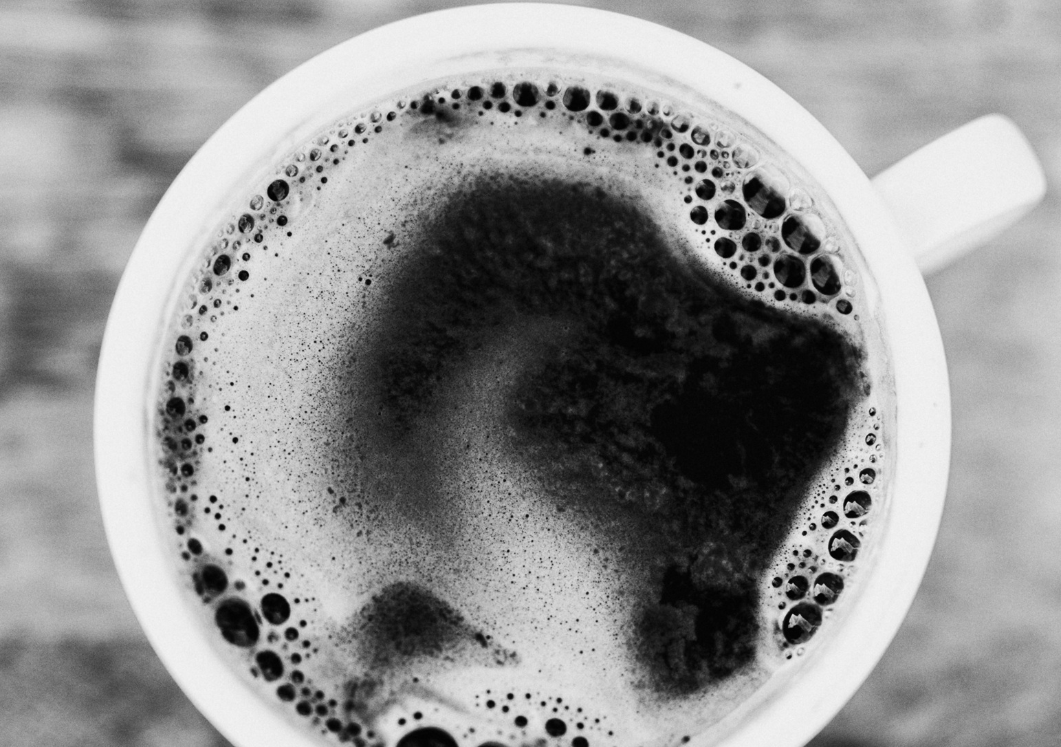 full coffee cup from above