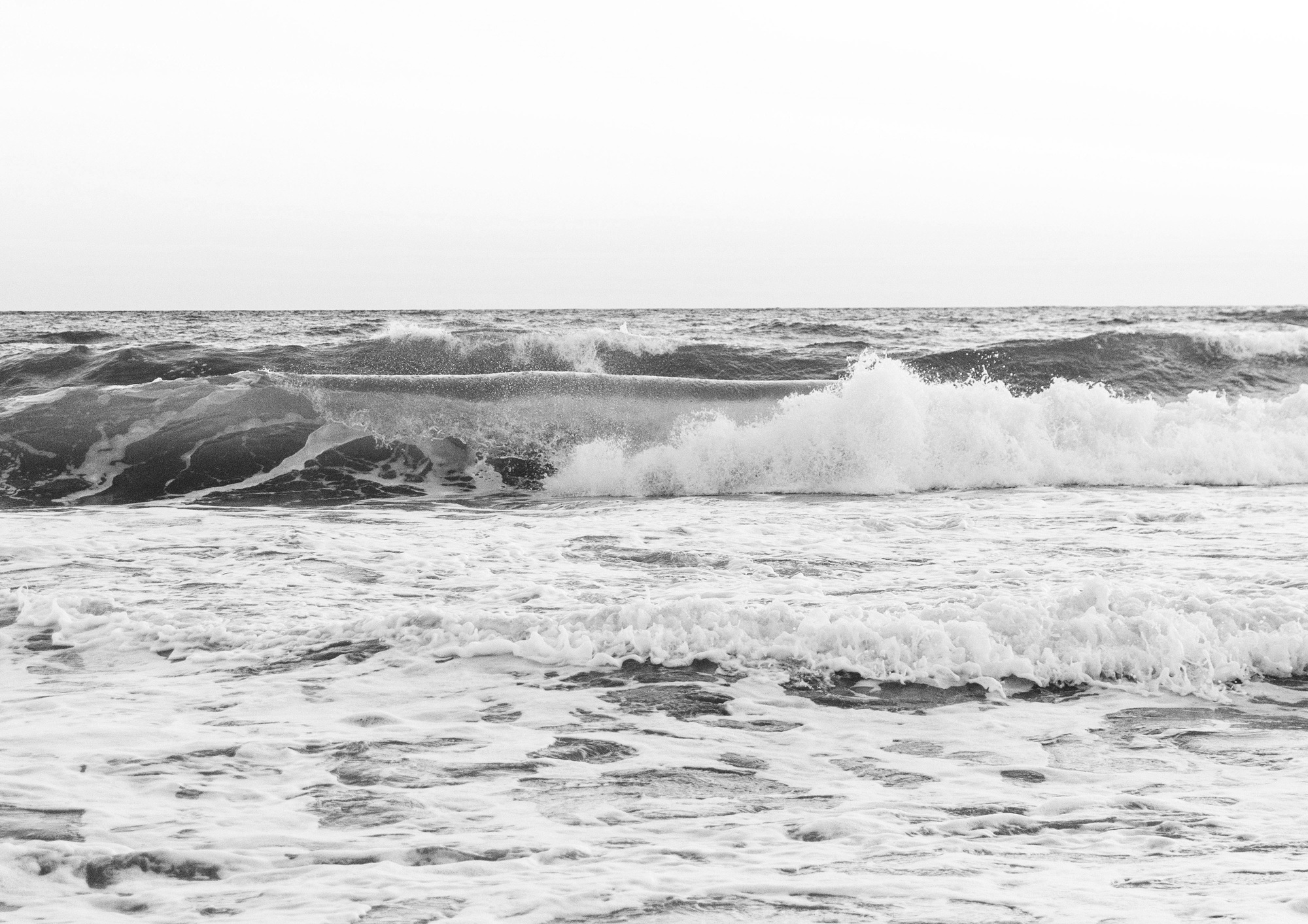 waves breaking at a beach